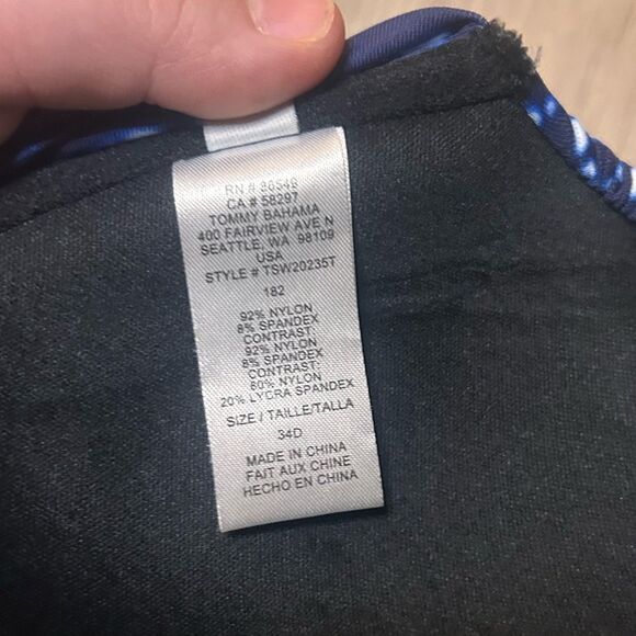 Tommy Bahama Indigo Cowie Underwire Bikini Swim Top Size 34D - Picture 10 of 13